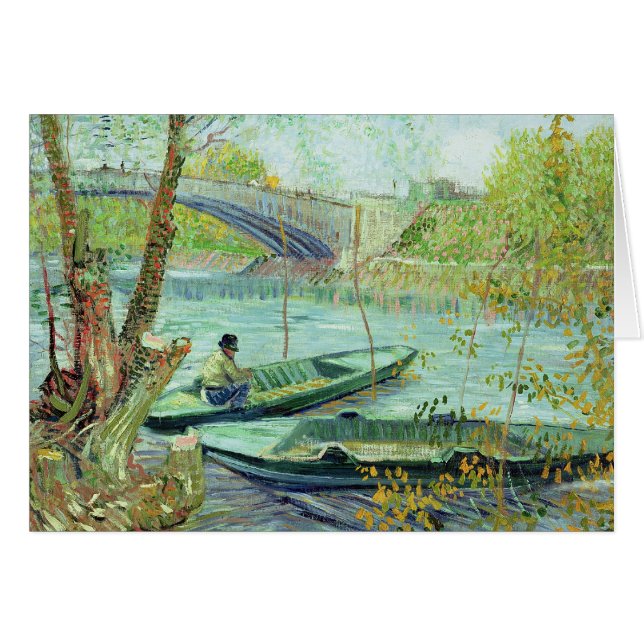 Cartão Vincent van Gogh | Pesca na Primavera (Frente Horizontal)