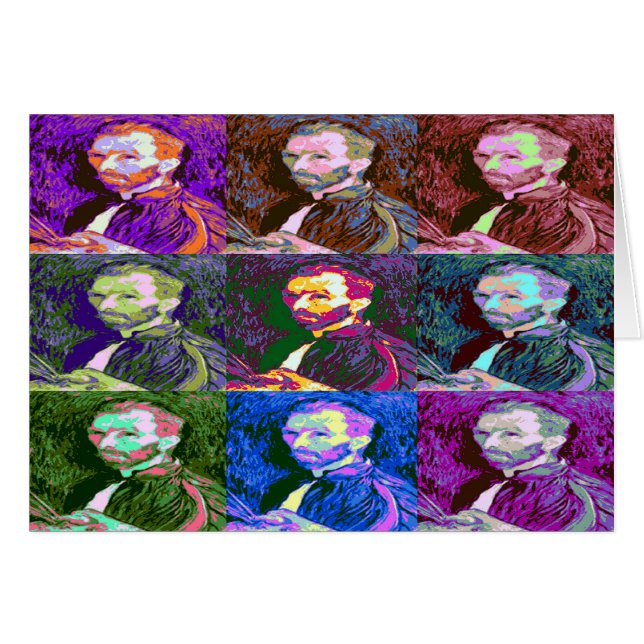 Cartão Vincent van Gogh Pop Art (Frente Horizontal)