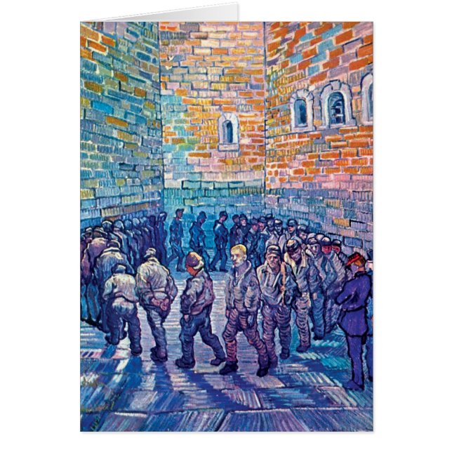 Cartão Vincent Van Gogh - Prisioneiros Exercitando-se ao  (Frente)