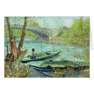 Cartão Vincent van Gogh que pescam na primavera