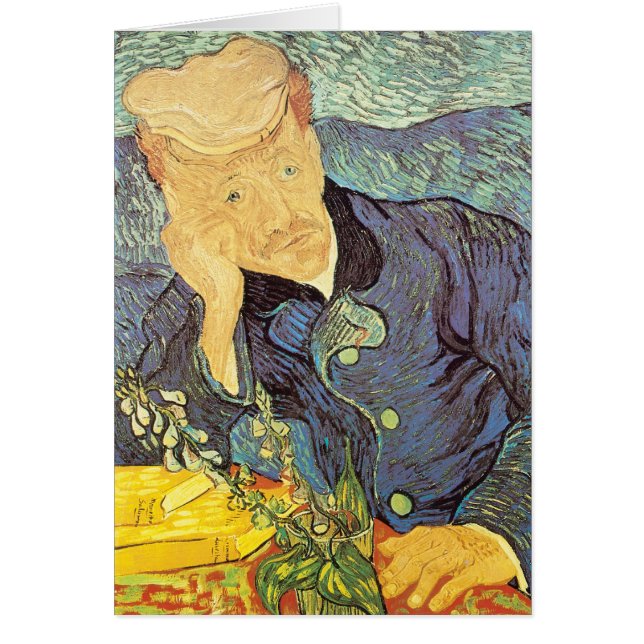 Cartão Vincent van Gogh - Retrato do Dr. Gachet (Frente)