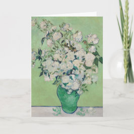 Cartão Vincent Van Gogh Rosas Impressionista Aniversário