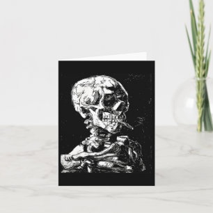 Cartão Vincent Van Gogh Skull Com Cigarro Skeleton Hal