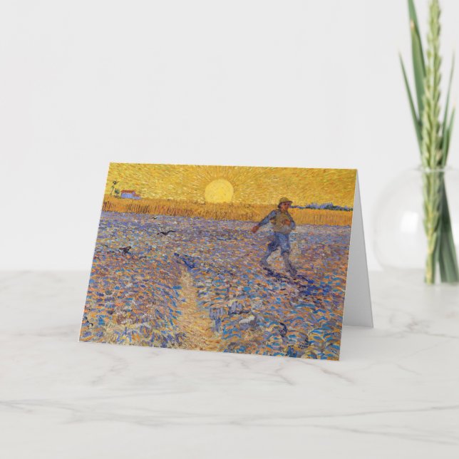 Cartão Vincent van Gogh - Sower with Setting Sun (Frente)