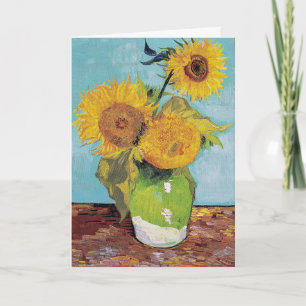 Cartão Vincent Van Gogh - Três Girassóis num Vaso