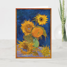 Cartão Vincent van Gogh - Vase com Cinco Girassóis