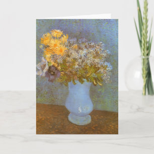 Cartão Vincent van Gogh Vase of Lilacs, Daisies, Anemones