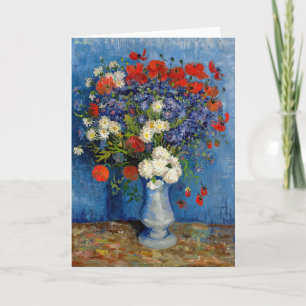 Cartão Vincent van Gogh - Vaso com Centáureas e Papoulas