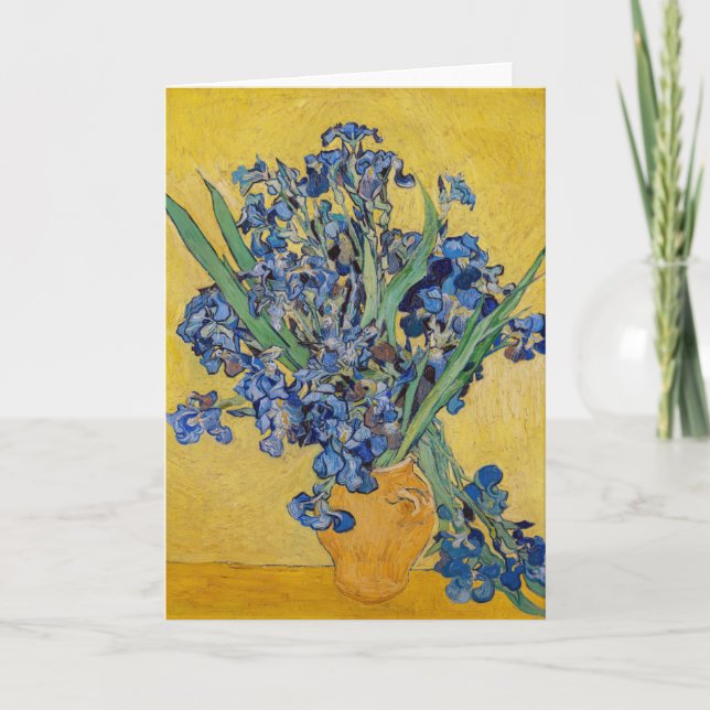 Cartão Vincent van Gogh - Vaso com Íris (Frente)