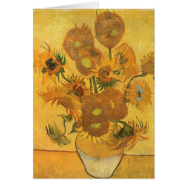 Cartão Vincent van Gogh - Vaso com Quinze Girassóis (Frente)