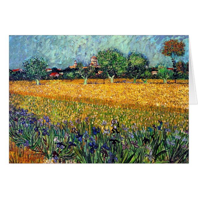 Cartão Vincent Van Gogh - Vista De Arles Com Irises (Frente Horizontal)