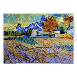 Cartão Vincent Van Gogh - Vista do Asilo e Capela