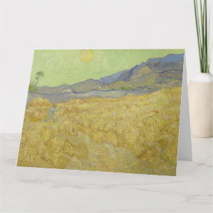 Cartão Vincent Van Gogh, Wheatfield Com Um Ceifador
