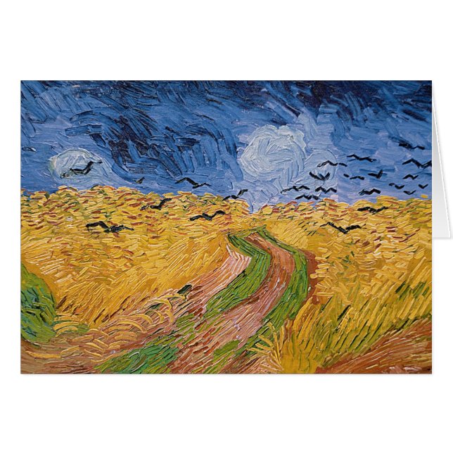 Cartão Vincent van Gogh | Wheatfield with Crows, 1890 (Frente Horizontal)