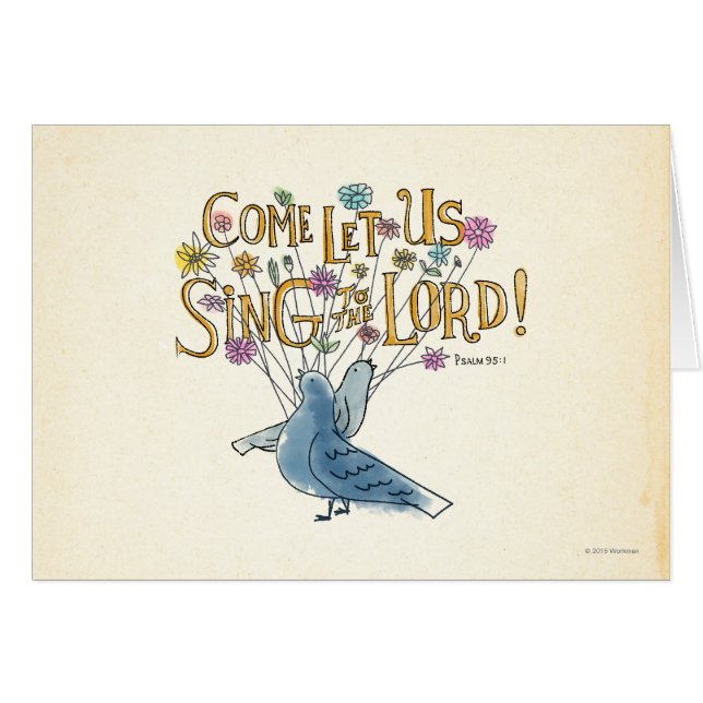 Cartão Vindo deixe-nos cantam ao senhor (Frente horizontal)