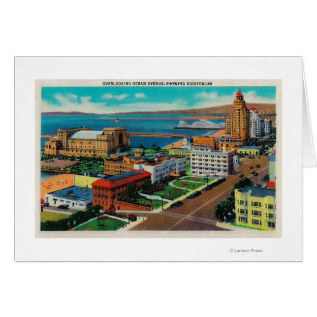 Cartão Vingando a Avenida Oceânica, mostrando Auditório (Frente Horizontal)