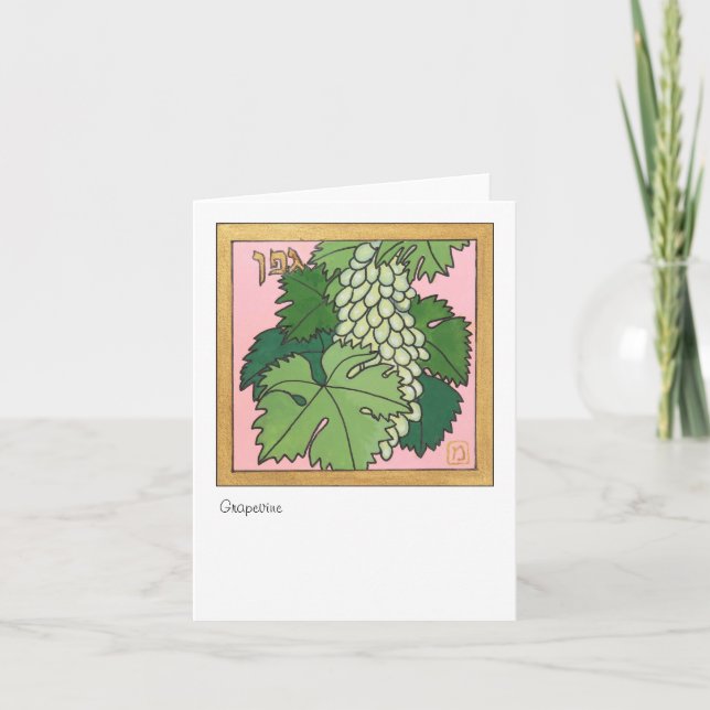 Cartão Vinha, uma das sete espécies de Israel (Frente)