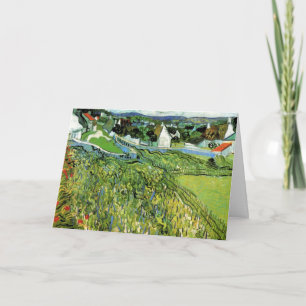 Cartão Vinhas com Vista de Auvers por Vincent van Gogh