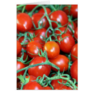 Cartão vinhas de tomate vermelho
