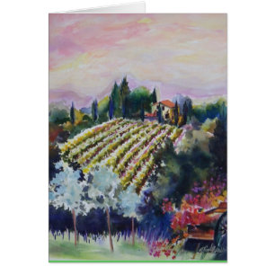 Cartão Vinhedo de Tuscan da AGUARELA de Le Docce Casa de