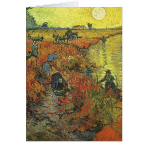 Cartão Vinhedo vermelho por Vincent van Gogh, belas artes