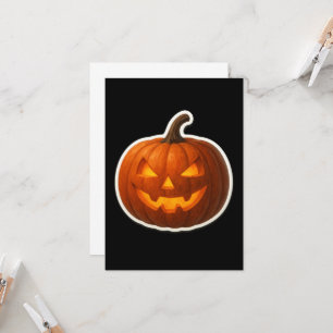 Cartão Vinheta de Abóbora de Halloween Spooky