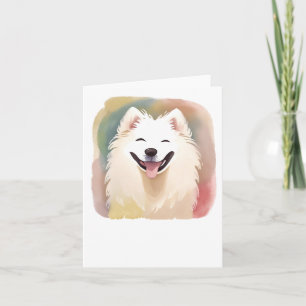 Cartão Vinheta de Cachorro Samojado com Aquarela1