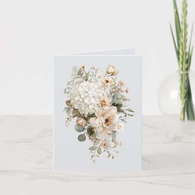Cartão Vinheta de dispositivos da flor de marfim - Floral (Frente)
