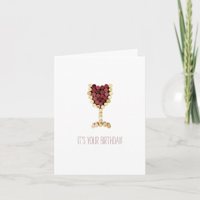 Cartão Vinho de Aniversário (Frente)