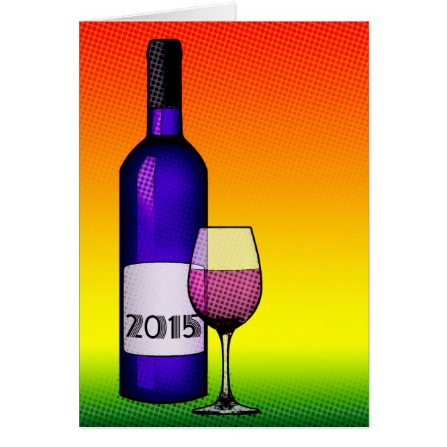 Cartão Vinho de celebração de 2015 (Frente)