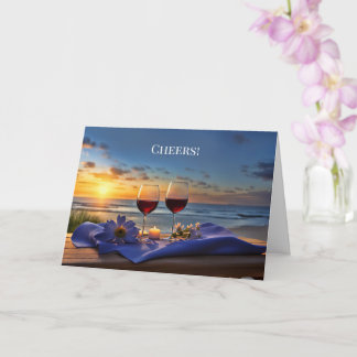 Cartão Vinho dia de os pais na Praia Cheers