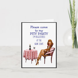 Cartão Vinho engraçado para festa de aniversário de 'pass