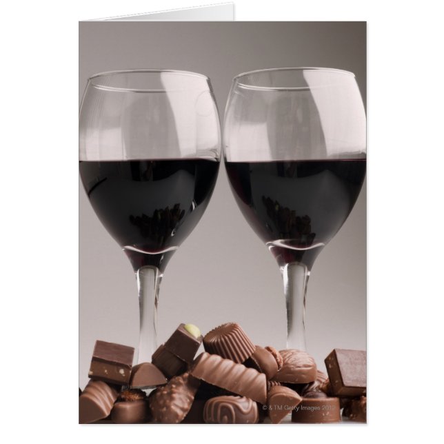 Cartão vinho tinto com chocolate (Frente)