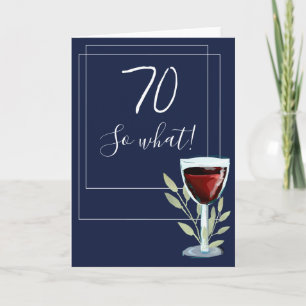 Cartão Vinho Tinto Inspirador Azul Marinho 70º Aniversári