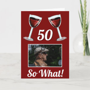 Cartão Vinho Tinto Motivacional 50 O Que é Aniversário de