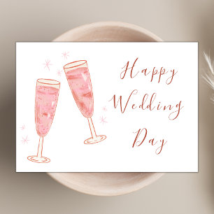 Cartão Vinhos Elegantes Dia de Casamento Feliz da Música