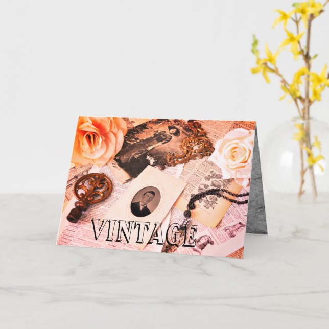 Cartão Vintage (Flor Amarela)