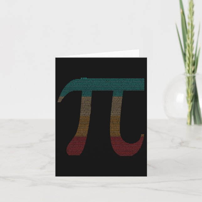 Cartão Vintage 10000 Dígitos - Sinal Pi - Matemática - (Frente)