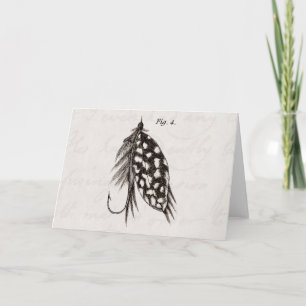 Cartão Vintage 1800s Angling Fly Fisheries Voa Anzóis Ant