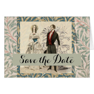 Cartão Vintage 1844 casamento de Casamento Vitoriano