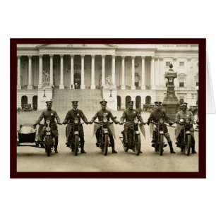 Cartão Vintage 1920 Motorcycle Cops