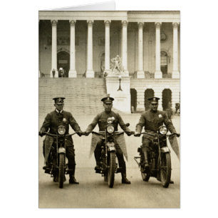 Cartão Vintage 1920 Motorcycle Cops