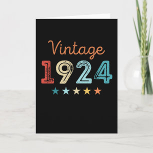 Cartão Vintage 1924 100th Birthday Retro Gift 100 anos