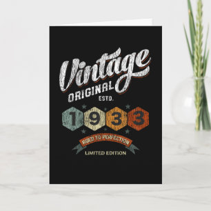 Cartão Vintage 1933 Bday Aged To Perfection 88th Birthday