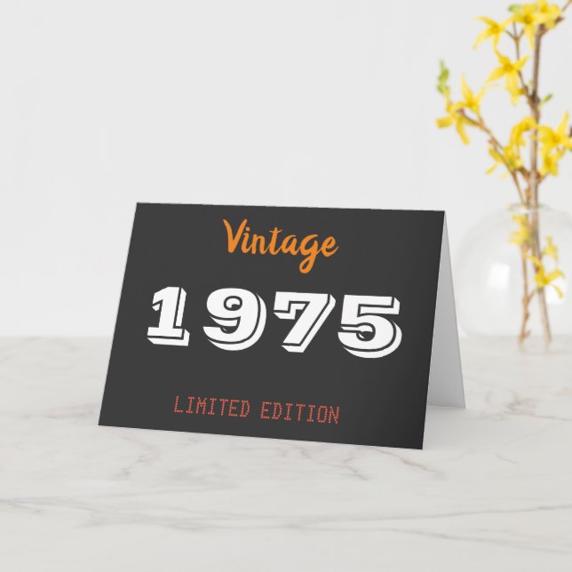 Cartão Vintage 1975 Limited Edition 50th Birthday Card (Flor Amarela)