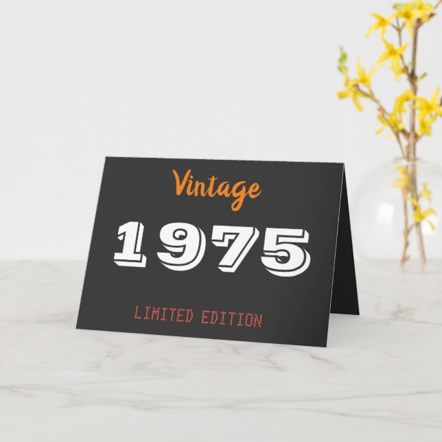 Cartão Vintage 1975 Limited Edition 50th Birthday Gift (Flor Amarela)