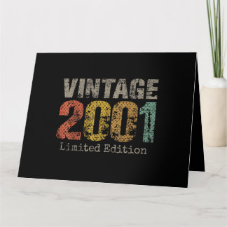 Cartão Vintage 2001 Texto Presente de Aniversário de 25 a