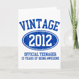 Cartão Vintage 2012 Oficial Adolescente Aniversário de 13
