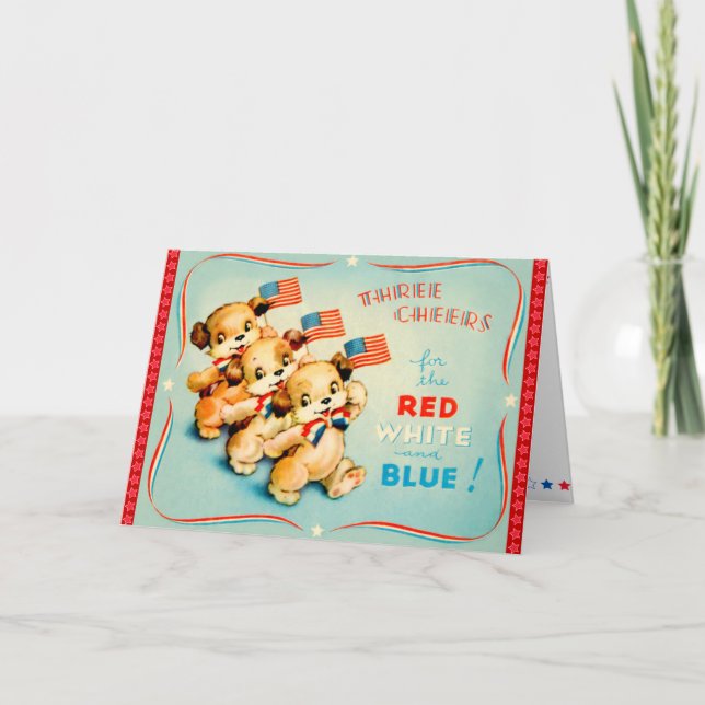 Cartão Vintage 4° de julho (Frente)