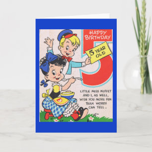 Cartão Vintage 5th Birthday Card